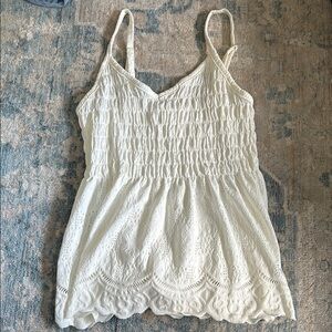 URBAN Romantics White Smocked Camisole Top